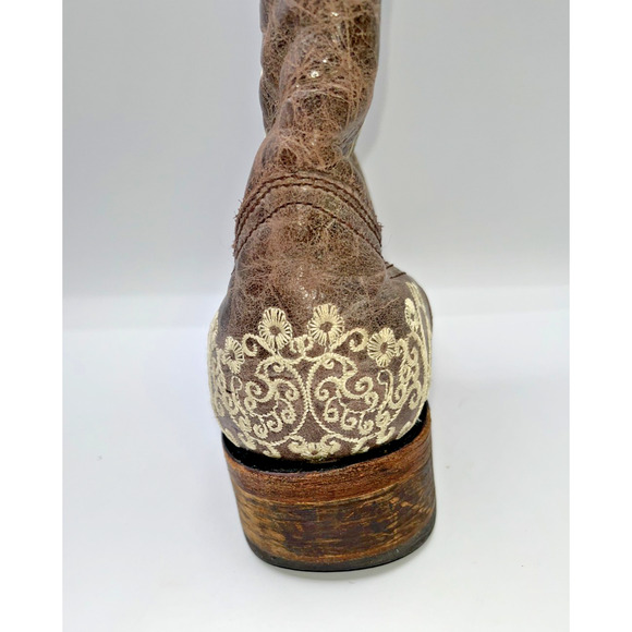 Corral Women's Crater Bone Embroidery Brown Square Toe Boots A2663 9M Wedding - Picture 11 of 16